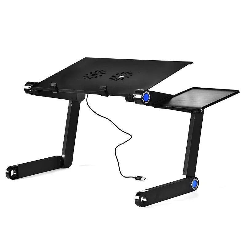 Adjustable Laptop Stand with Fans & Mouse Pad - Portable &