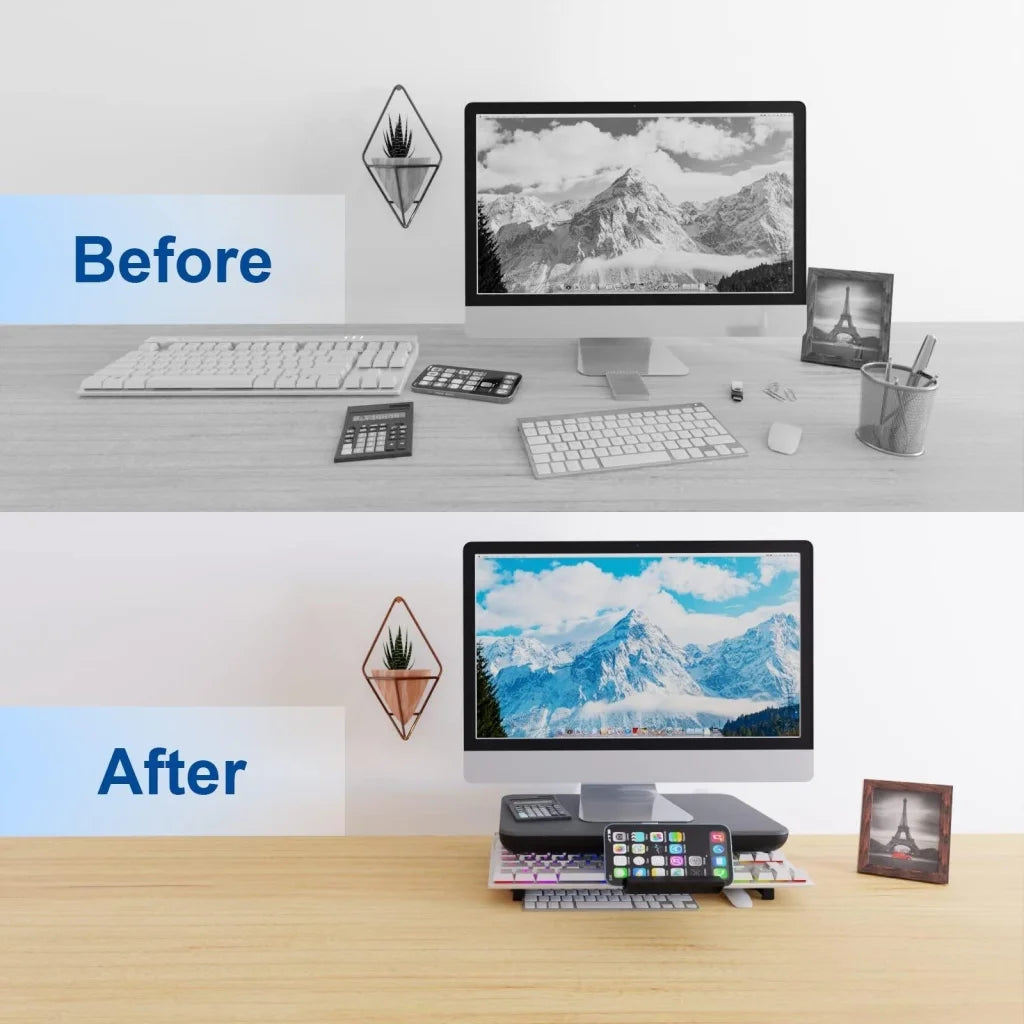 Adjustable Laptop Stand with Storage Drawer - Height Riser - Basic ...