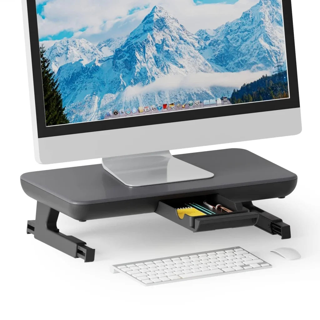 Adjustable Laptop Stand with Storage Drawer - Height Riser