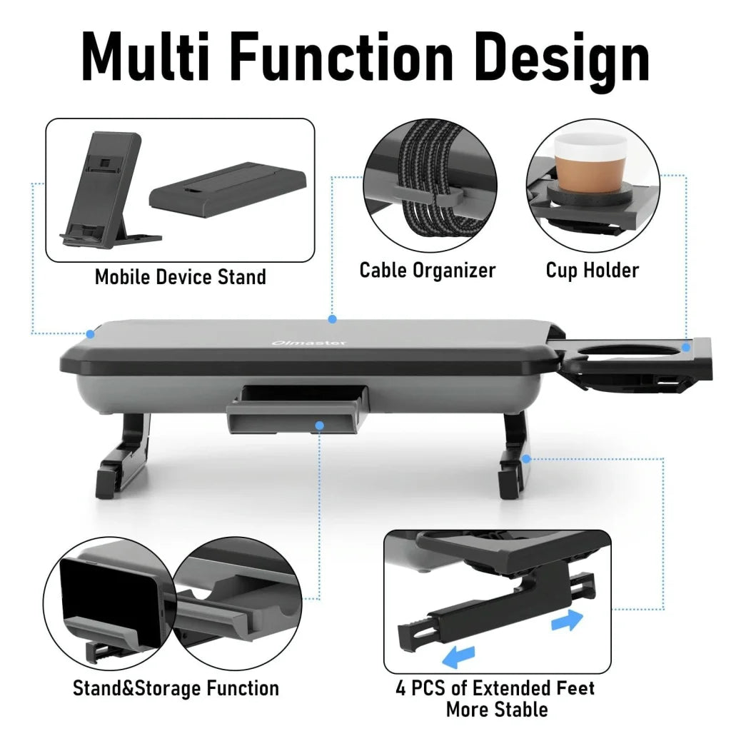 Adjustable Laptop Stand with Storage Drawer - Height Riser