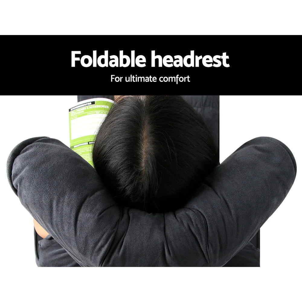 Adjustable lounger arms charcoal chair