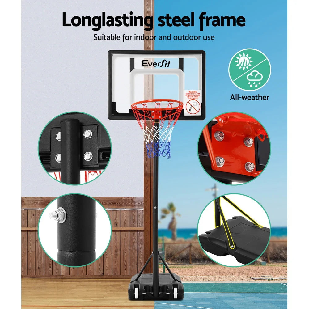 Adjustable Portable Basketball Stand Hoop System Rim - Games