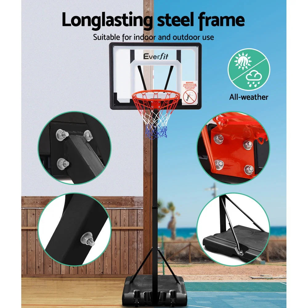 Adjustable Portable Basketball Stand Hoop System Rim - Games