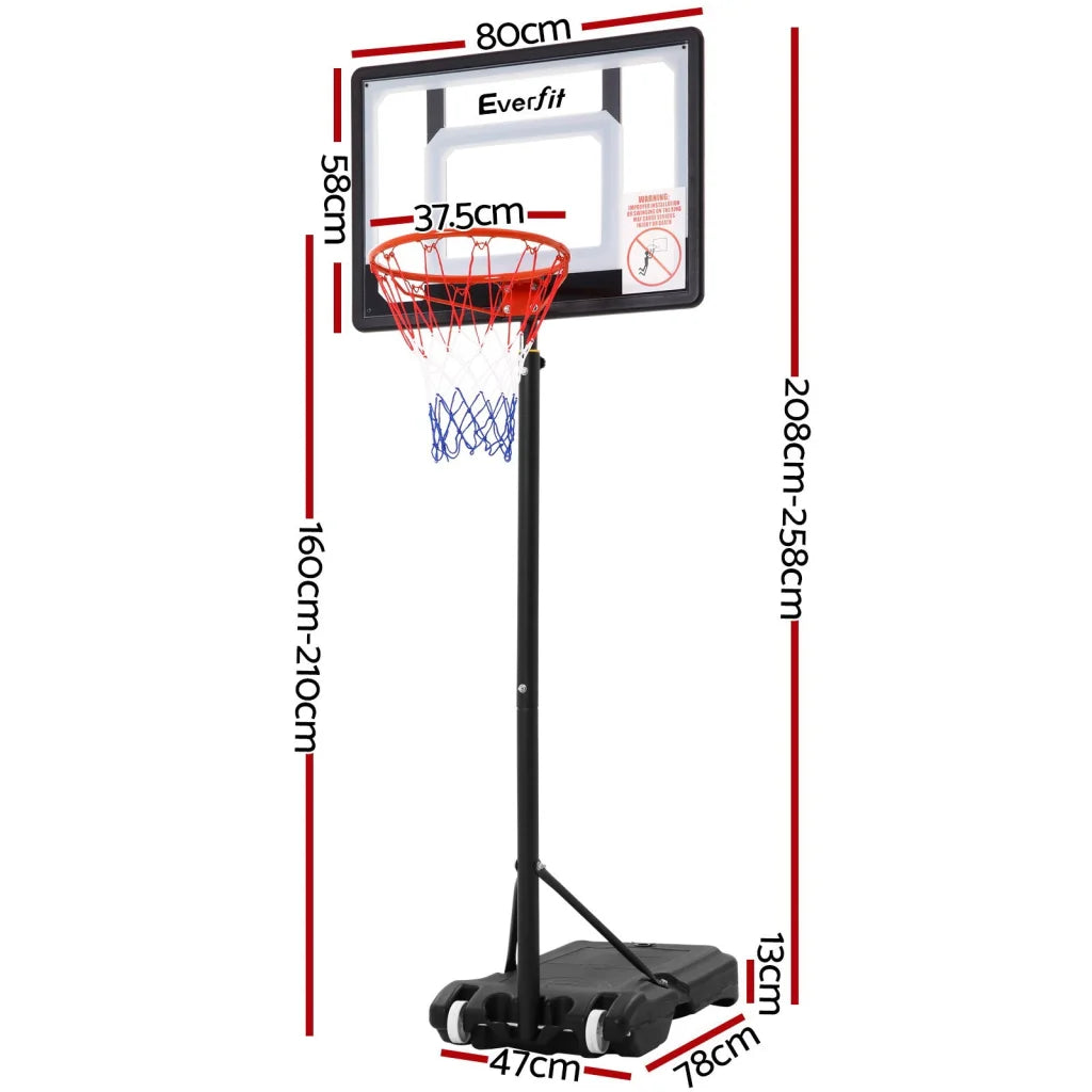 Adjustable Portable Basketball Stand Hoop System Rim - Games