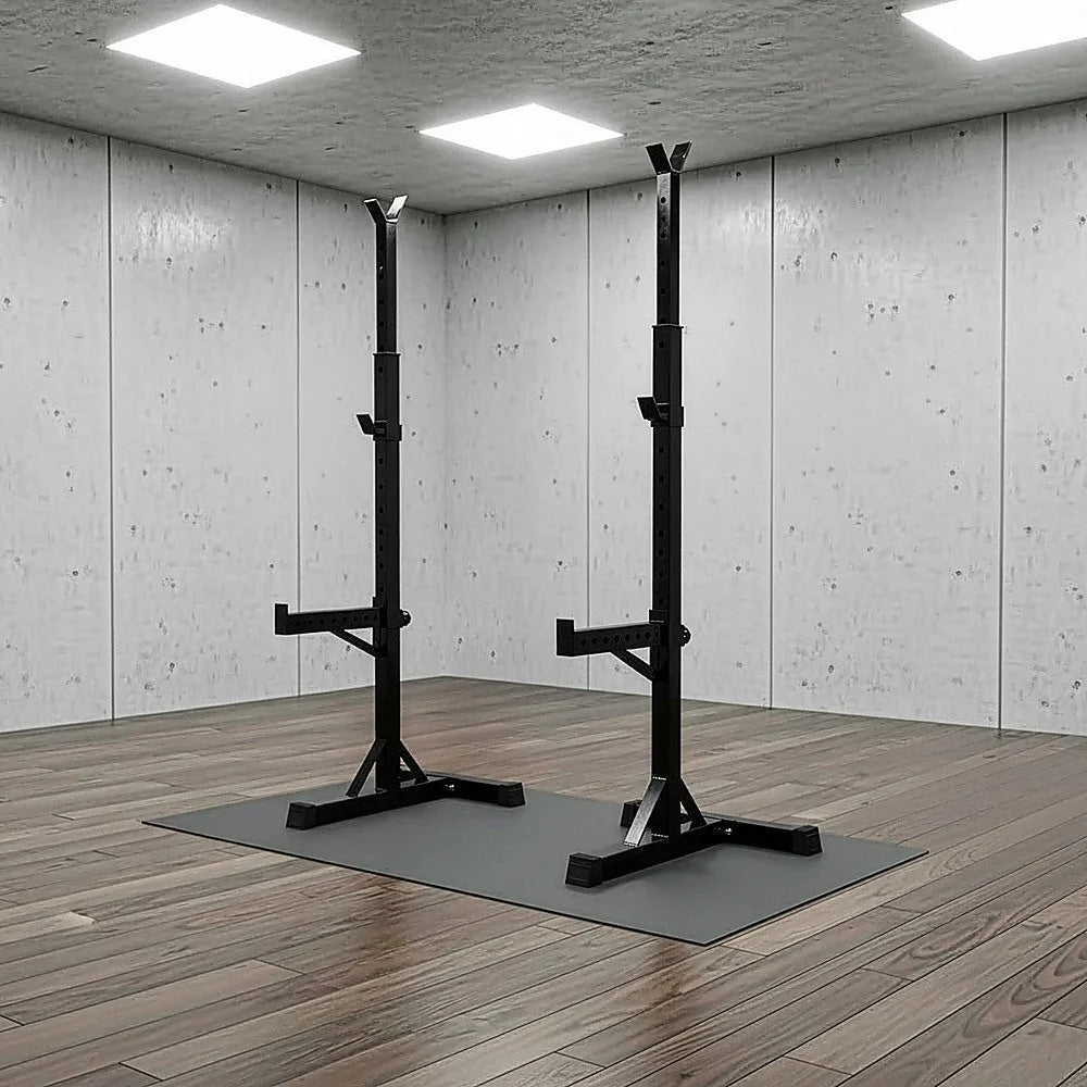 Adjustable Rack Pair Sturdy Steel Squat Barbell Bench Press