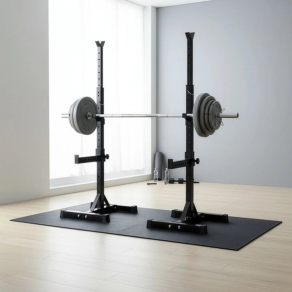 Adjustable Rack Pair Sturdy Steel Squat Barbell Bench Press