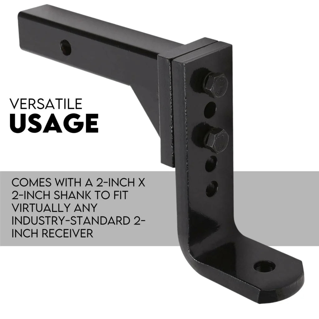 Adjustable Tow Bar Hitch - Black Towbar Ball - Sports &