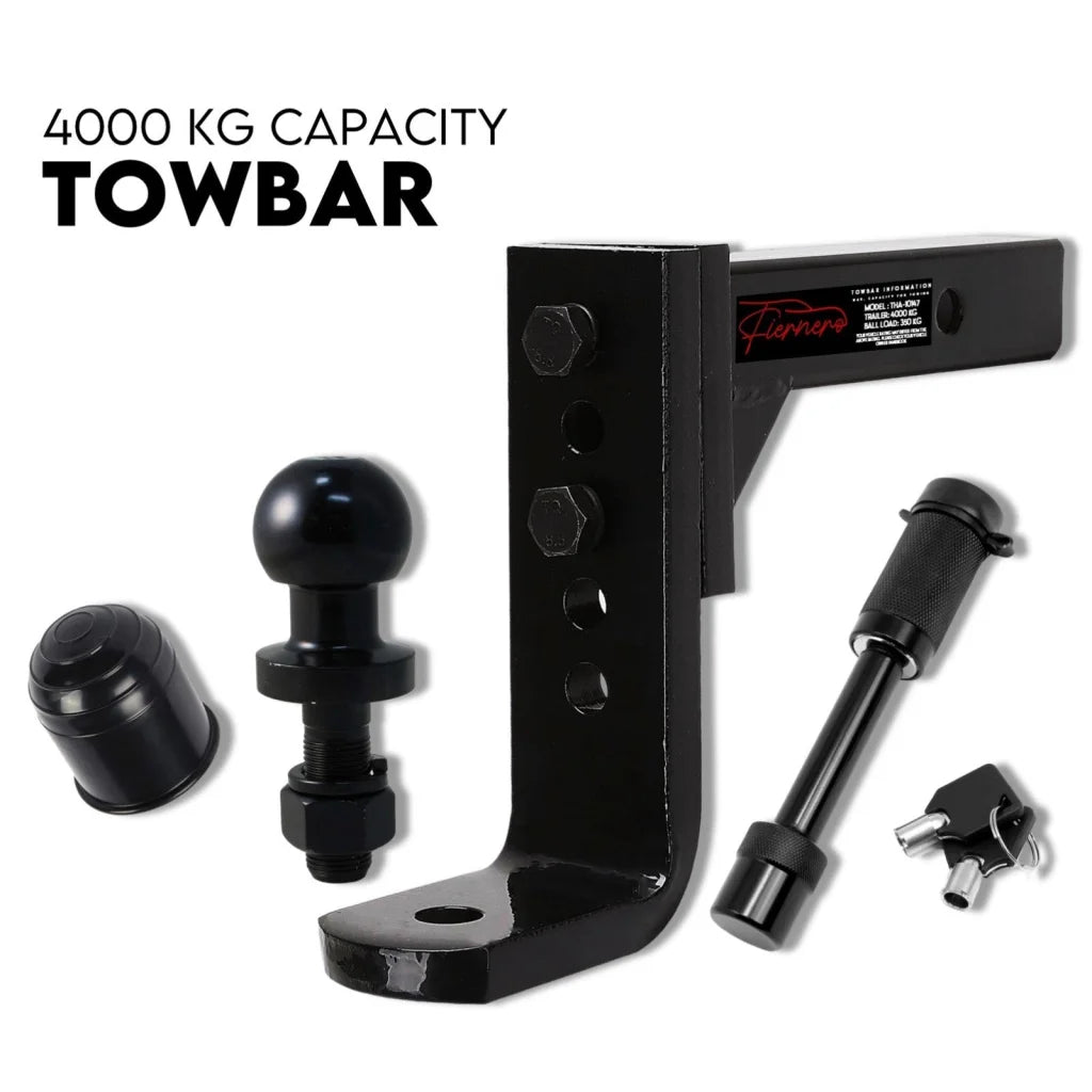 Adjustable Tow Bar Hitch - Black Towbar Ball - Sports &