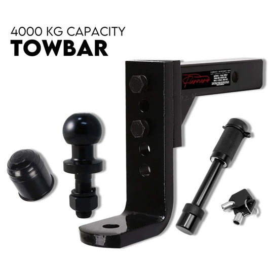 Adjustable Tow Bar Hitch - Black Towbar Ball - Sports &