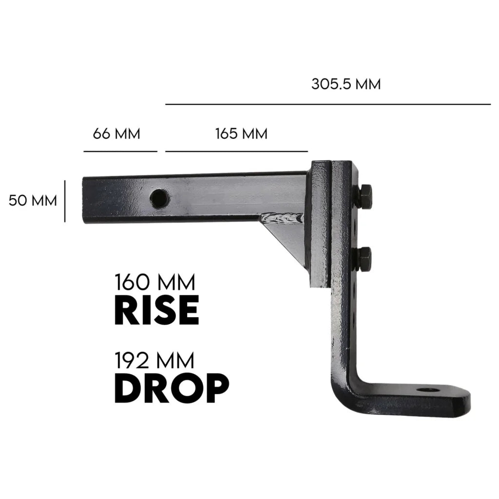 Adjustable Tow Bar Hitch - Black Towbar Ball - Sports &