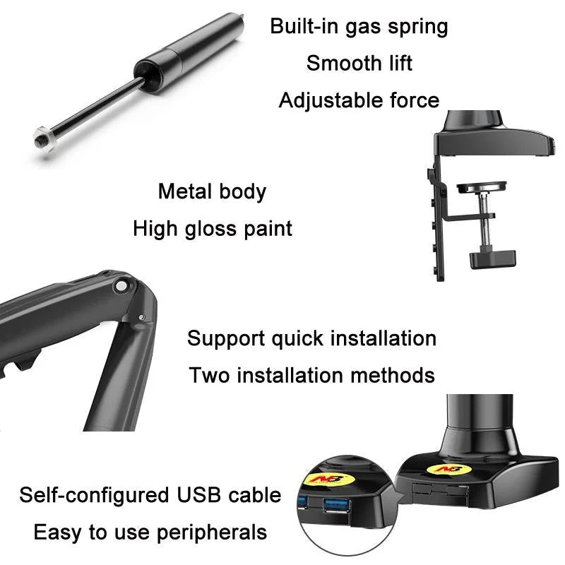 Adjustable Tv Monitor Bracket - Black 17-30 Inches
