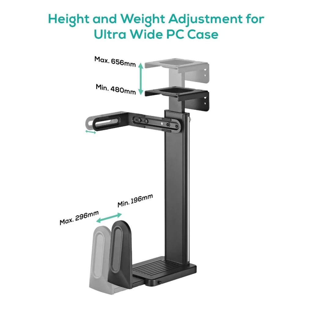 Adjustable Ultra-Wide Wall & Under-Desk PC Mount - Furniture