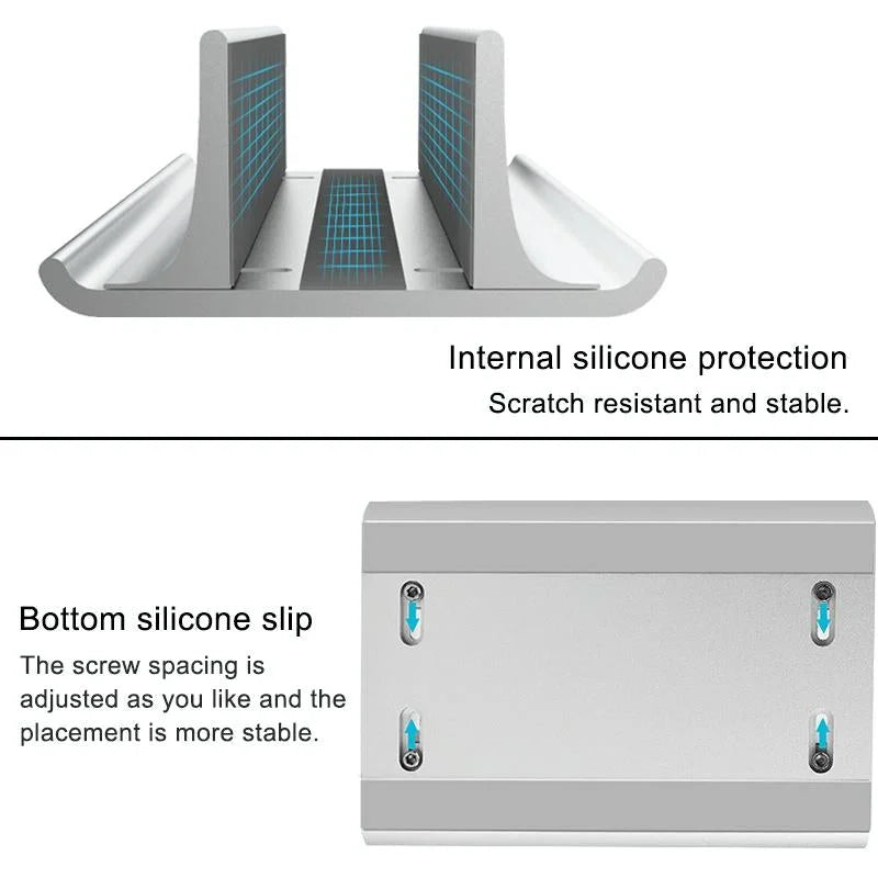 Adjustable Vertical Laptop Stand - Portable Aluminum Alloy