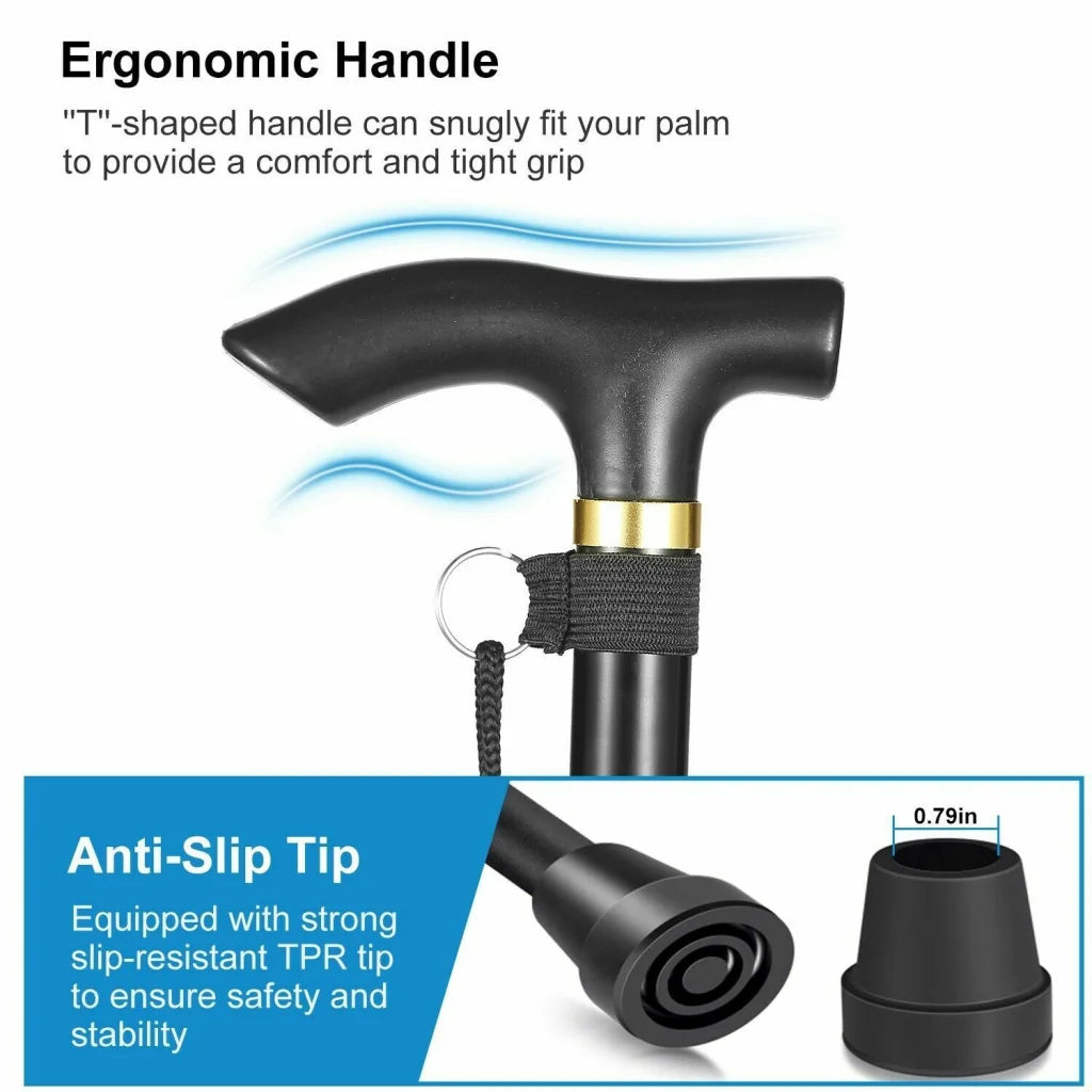 Adjustable Walking Stick Travel Retractable Hiking Folding