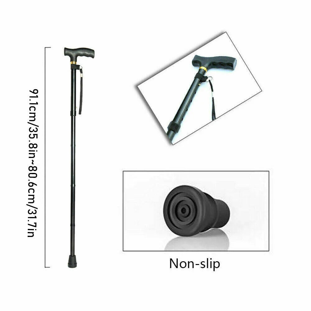 Adjustable Walking Stick Travel Retractable Hiking Folding