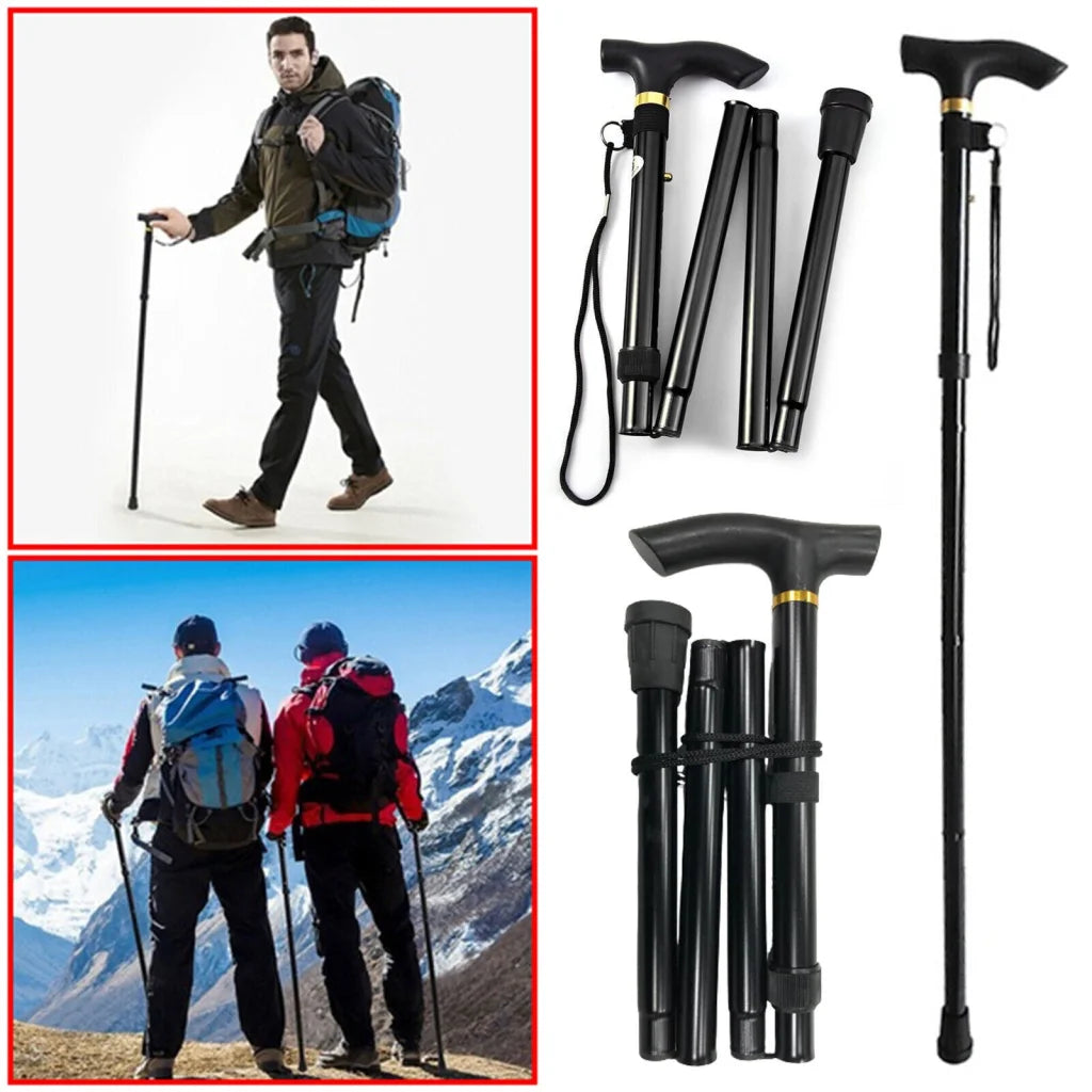 Adjustable Walking Stick Travel Retractable Hiking Folding