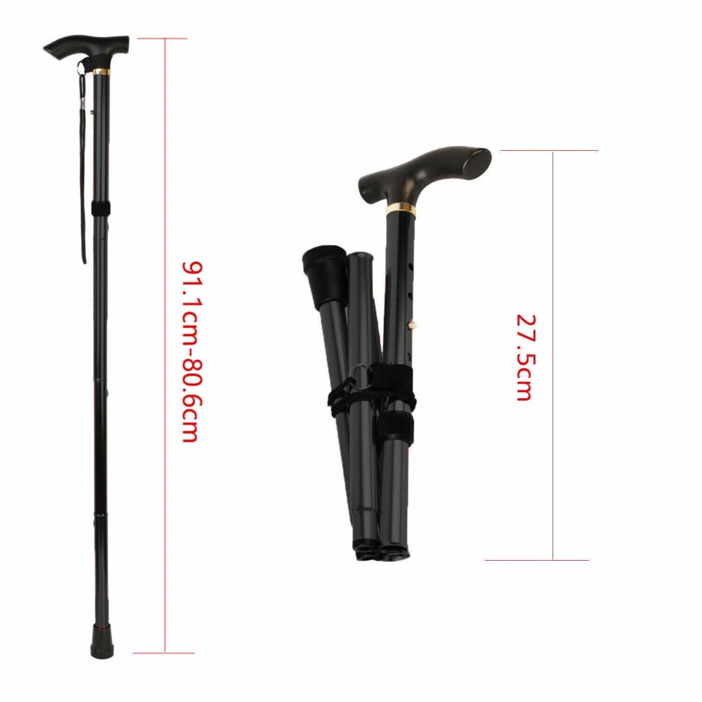 Adjustable Walking Stick Travel Retractable Hiking Folding