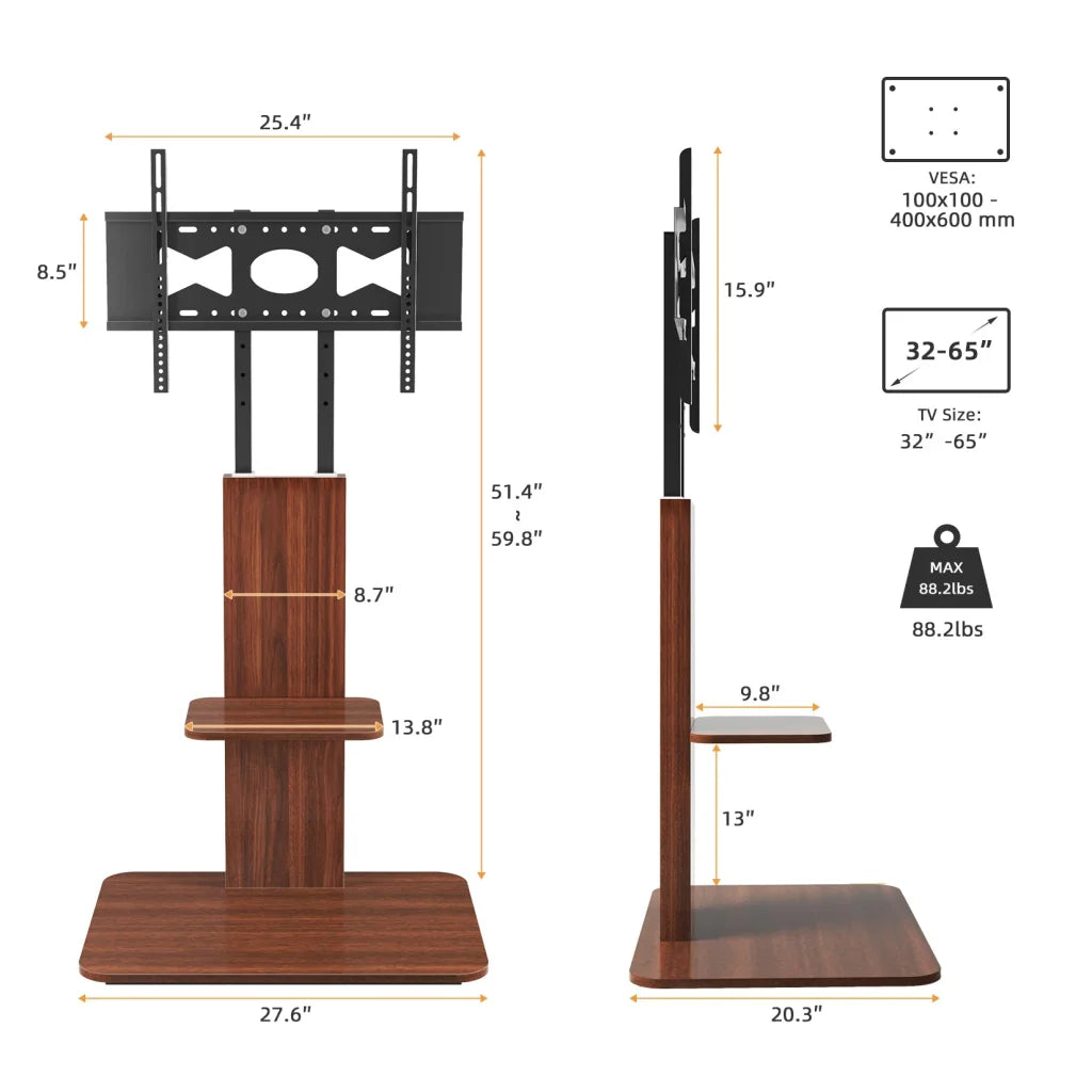 Adjustable Wood TV Stand for 32