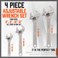 Adjustable Wrench Set 4Pc Heavy Duty Shifter Spanner Wide
