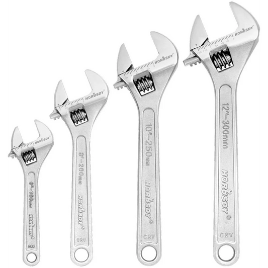 Adjustable Wrench Set 4Pc Heavy Duty Shifter Spanner Wide
