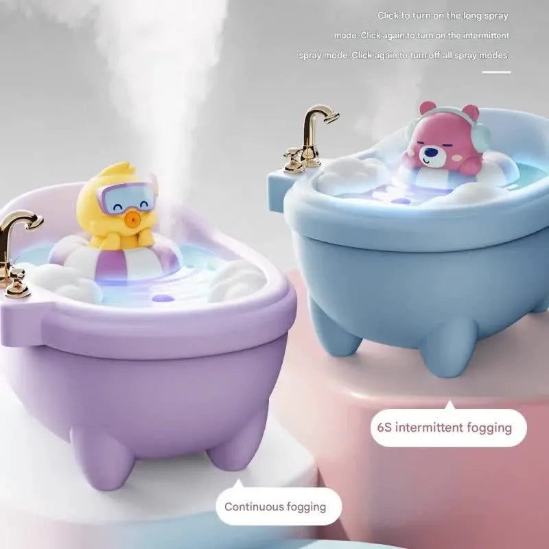 Adorable Bathtub Humidifier with Colorful Night Light