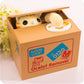 Adorable Cat Stealing Coin Piggy Bank - Automatic Money