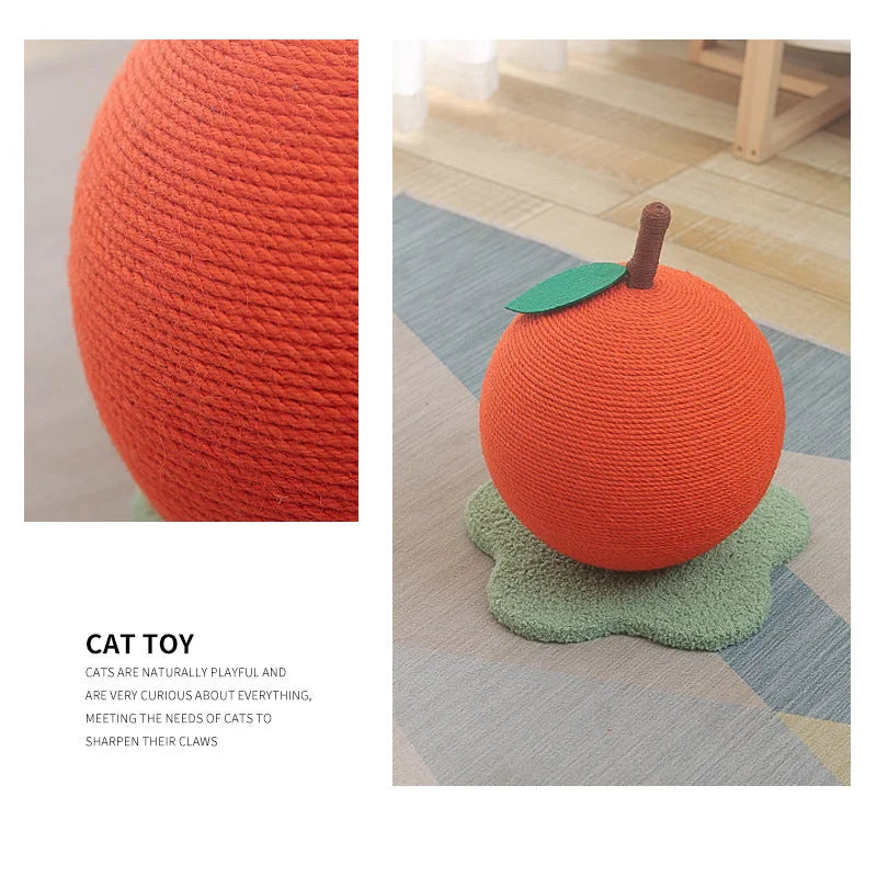 Adorable Orange-Shaped Cat Scratcher - Durable Sisal & Soft