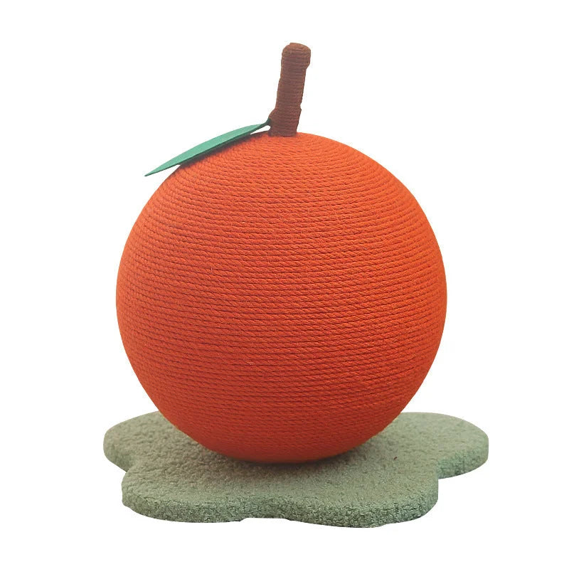 Adorable Orange-Shaped Cat Scratcher - Durable Sisal & Soft