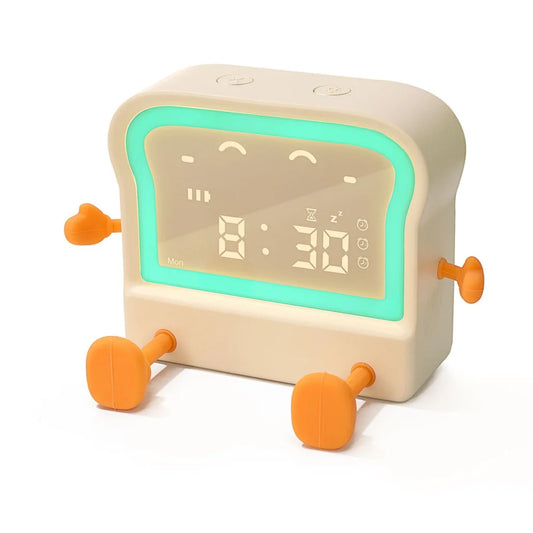 Adorable Toast-Shaped Digital Alarm Clock with Night Light