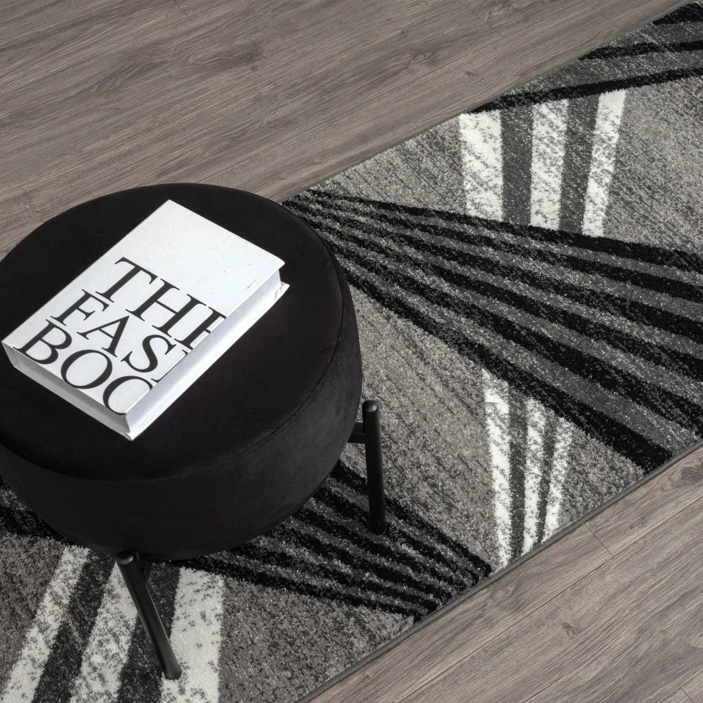 Adore Geometric Textural Rug - Grey - 160x230 - Home &
