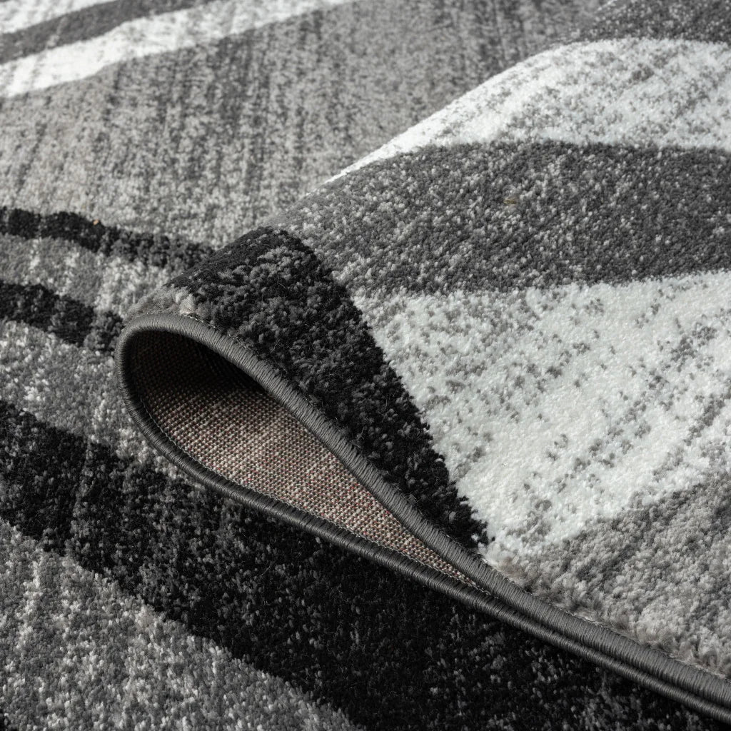 Adore Geometric Textural Rug - Grey - 160x230 - Home &