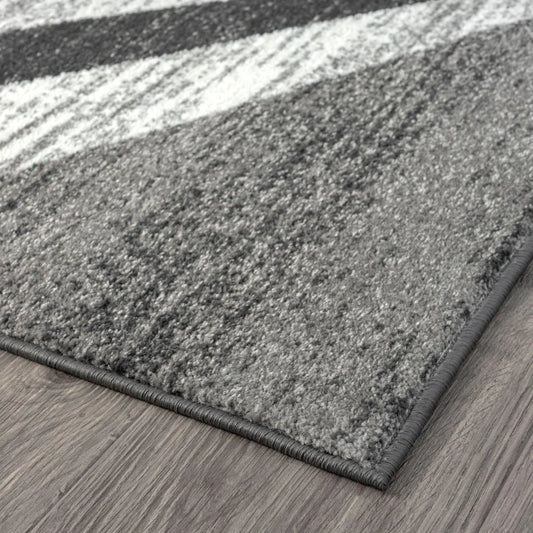 Adore Geometric Textural Rug - Grey - 160x230 - Home &