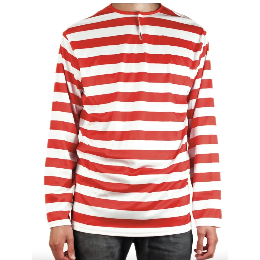ADULTS Book Week Red and White Striped Top Shirt Costume