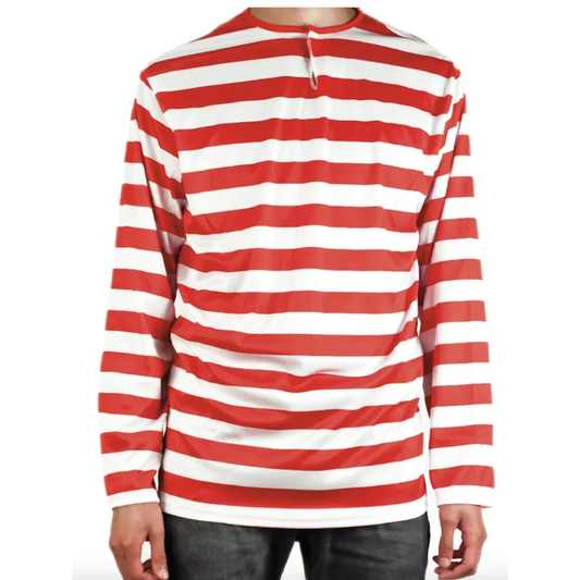 ADULTS Book Week Red and White Striped Top Shirt Costume