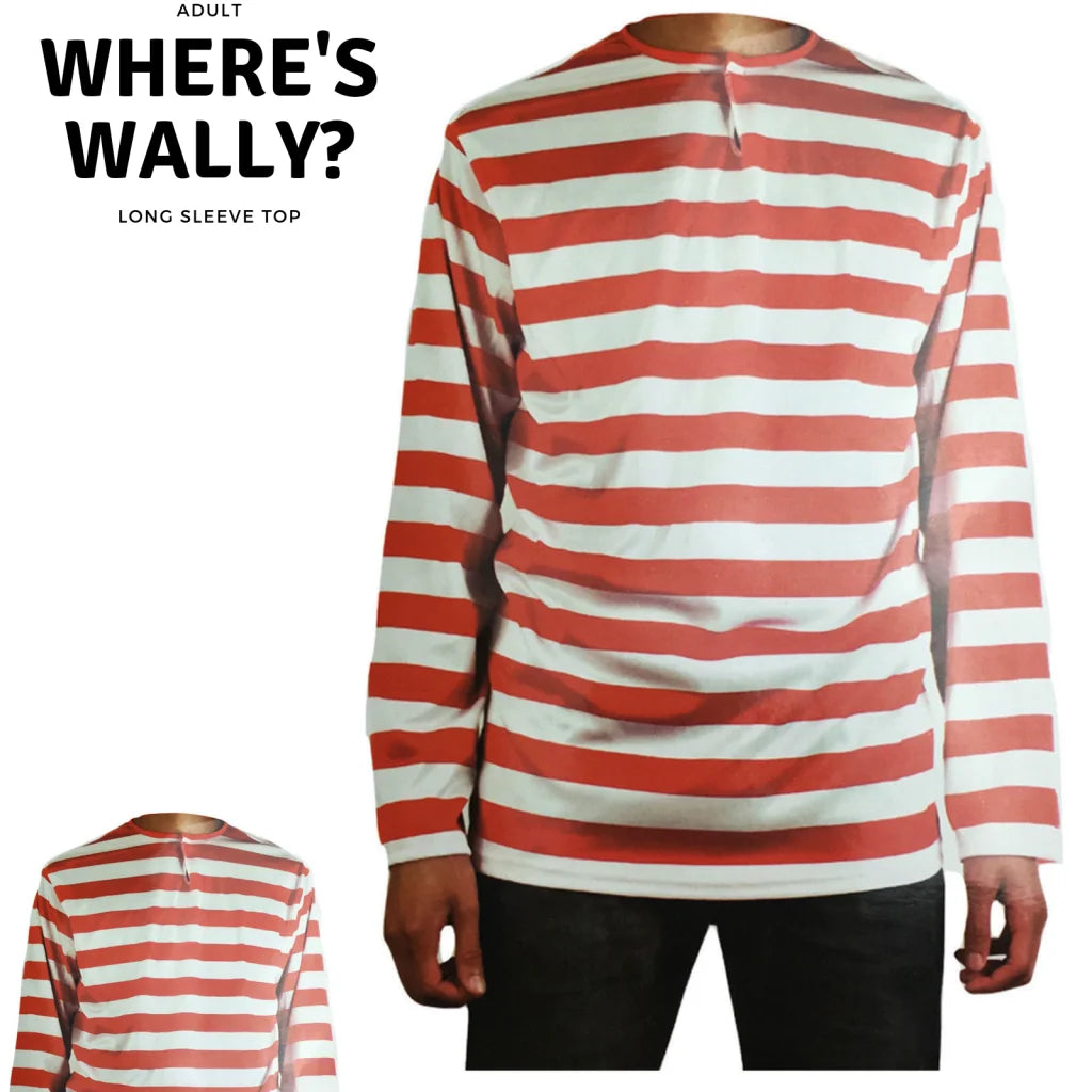 ADULTS Book Week Red and White Striped Top Shirt Costume