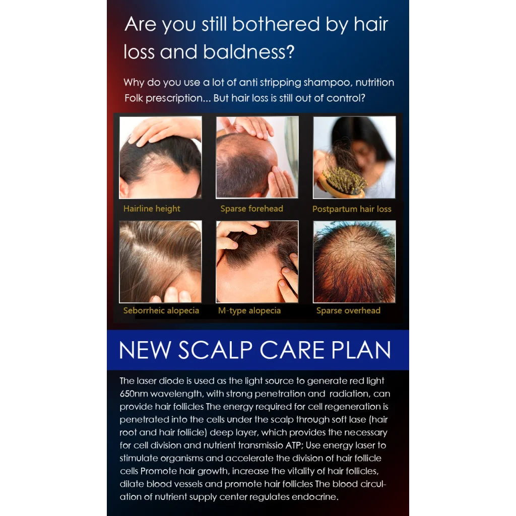 Advanced 4-in-1 Hair Growth Comb with LLLT RF EMS &