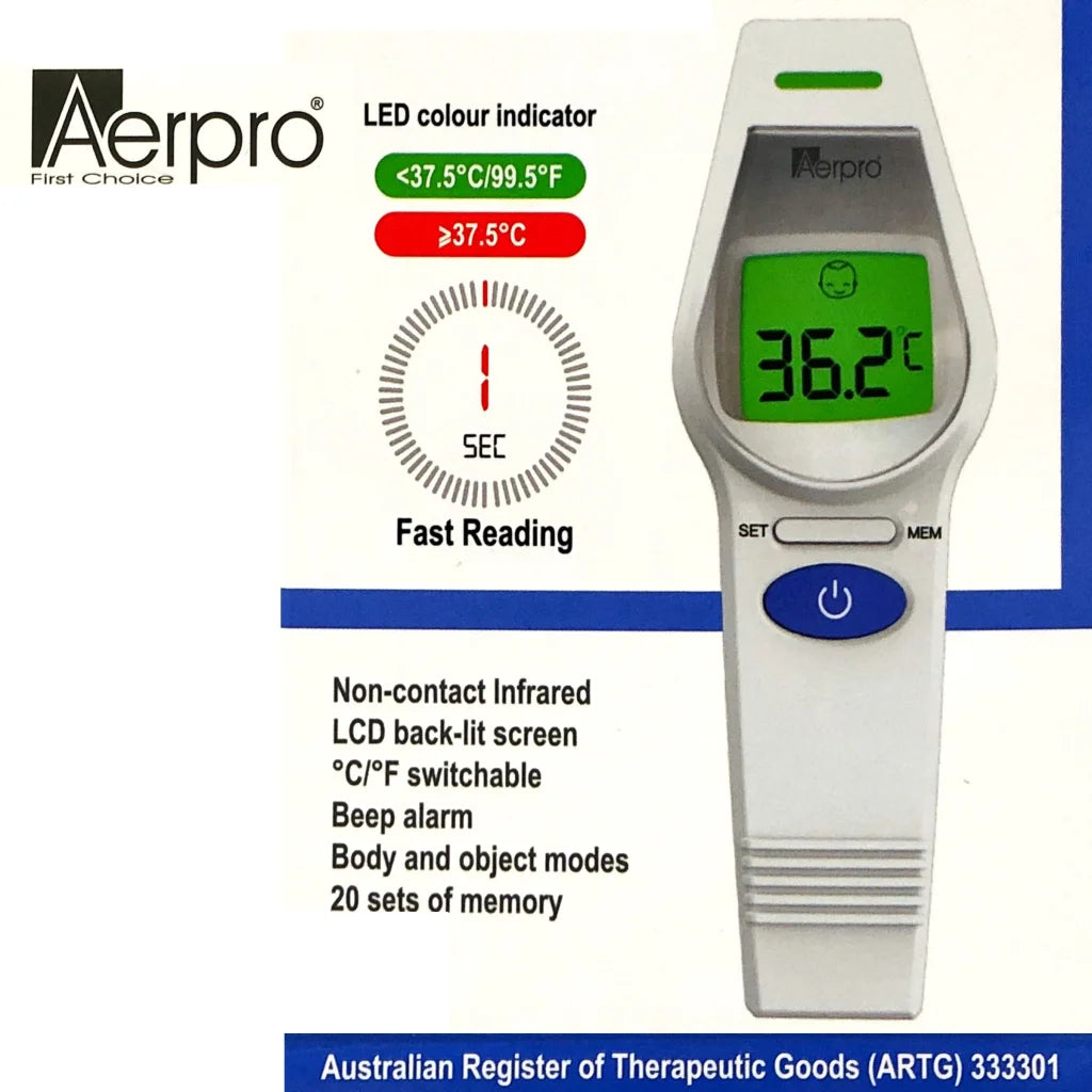 Aerpro Non-Contact Infrared Forehead & Body Thermometer