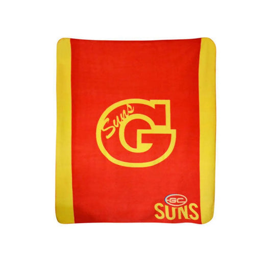 AFL Licensed Throw Polar Fleece Gold Coast Suns - Home &