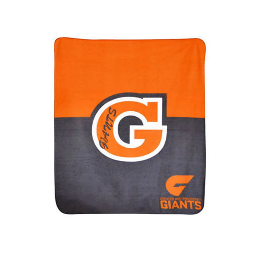 AFL Licensed Throw Polar Fleece GWS Giants Print