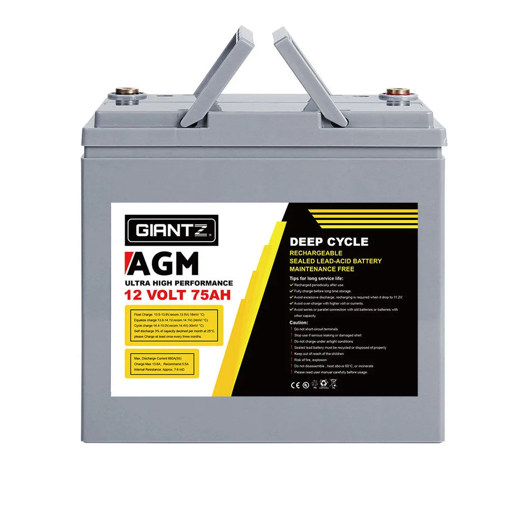 AGM Deep Cycle Battery 12V 75Ah Marine Sealed Power