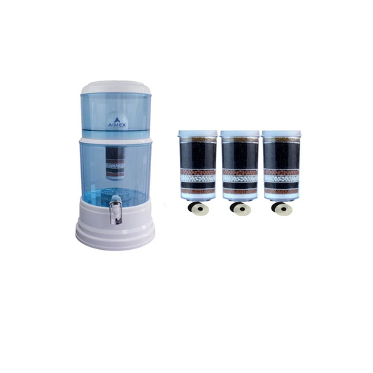 Aimex 20L Water Purifier with Maifan Stones & 3 x 8-Stage