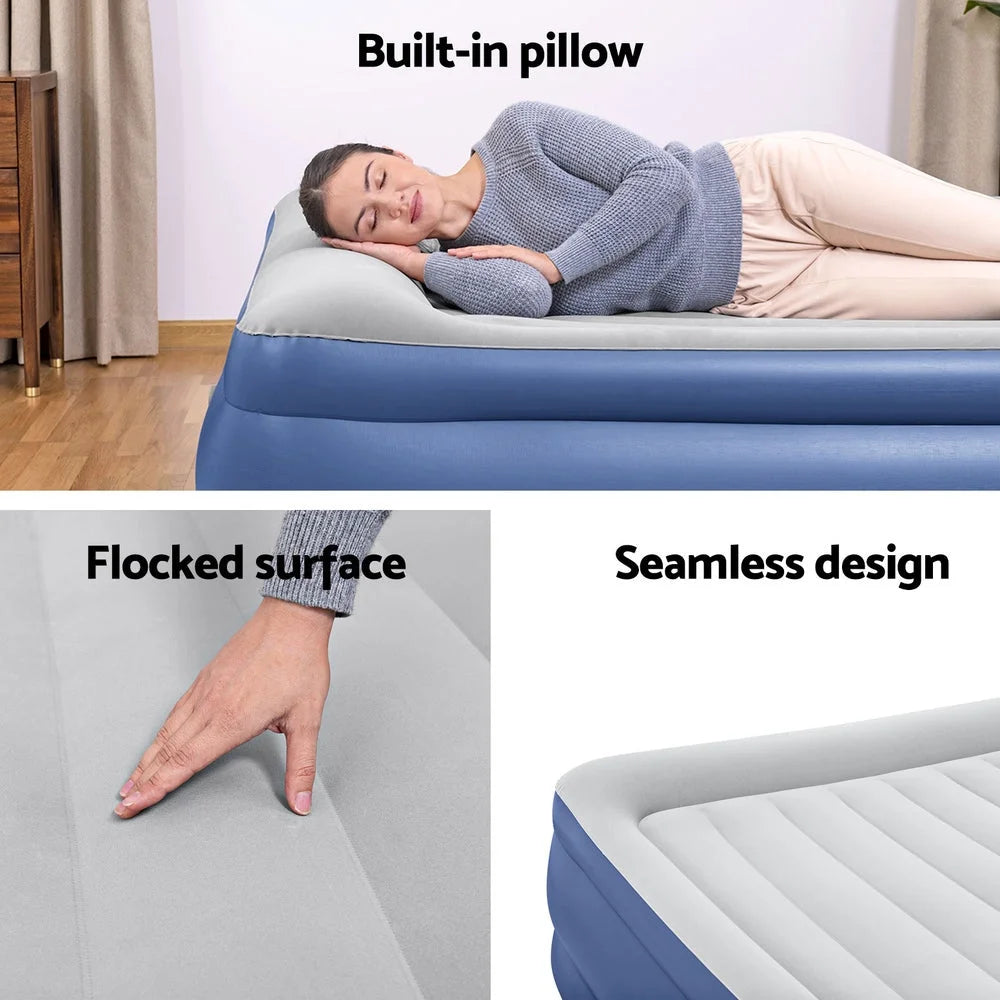 Air Bed Inflatable Mattress Sleeping Mat King with Battery