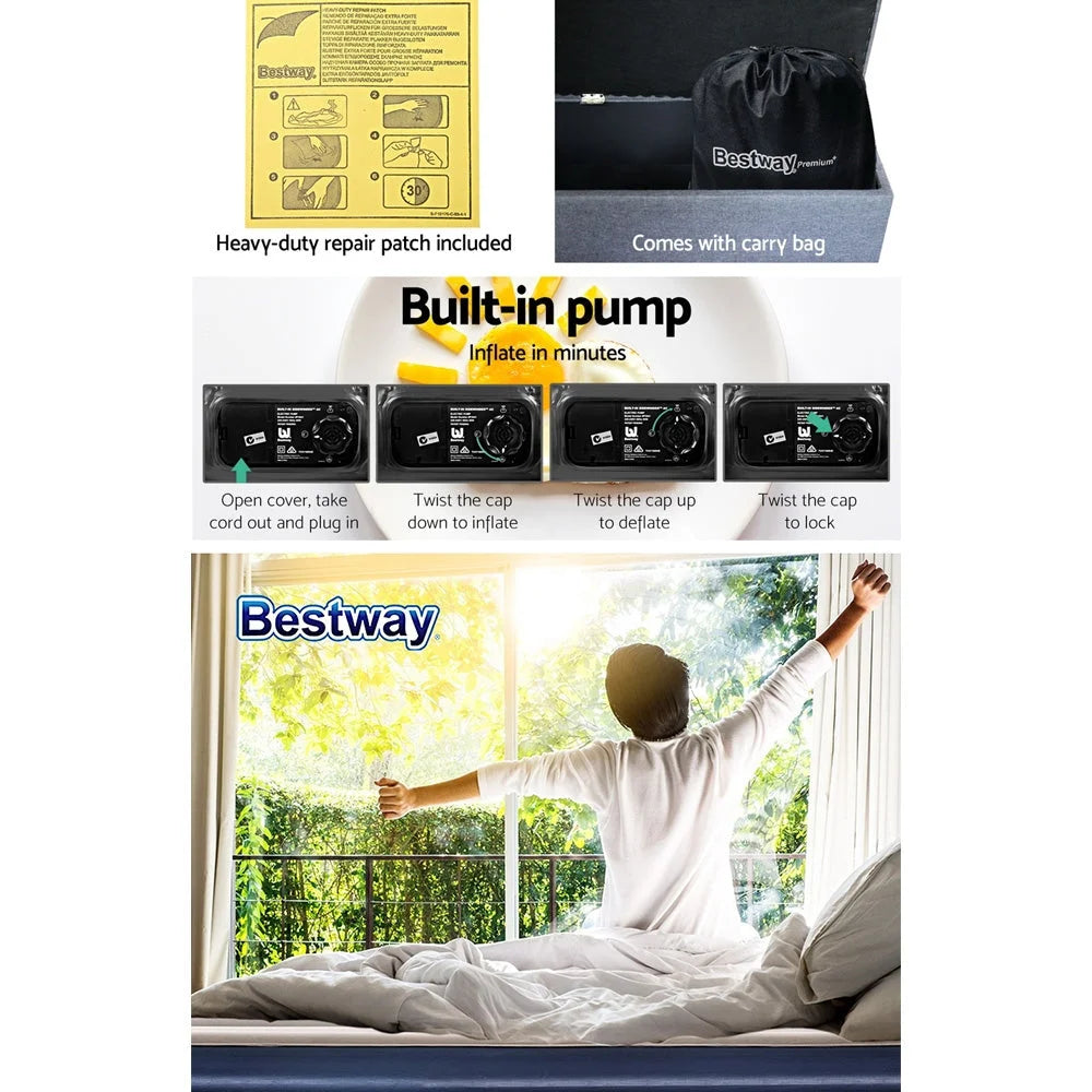 Air Bed Inflatable Mattress Sleeping Mat King with Battery