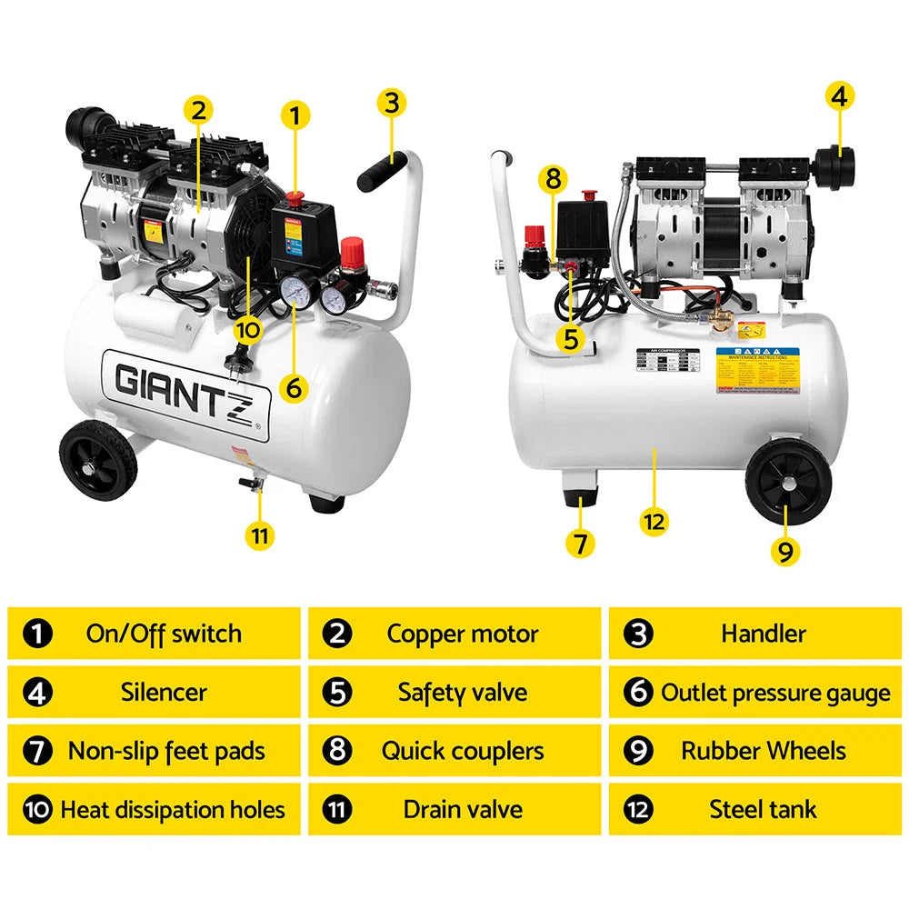 Air Compressor 24L 40 L/min 115psi Oil-Free Portable