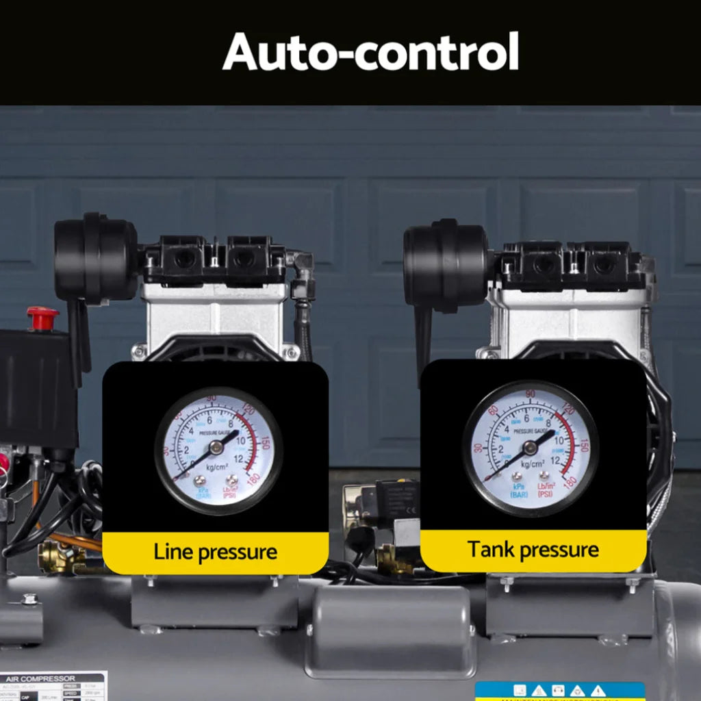 Air Compressor 50L 3.0HP Oil-Free Quiet Portable Inflator