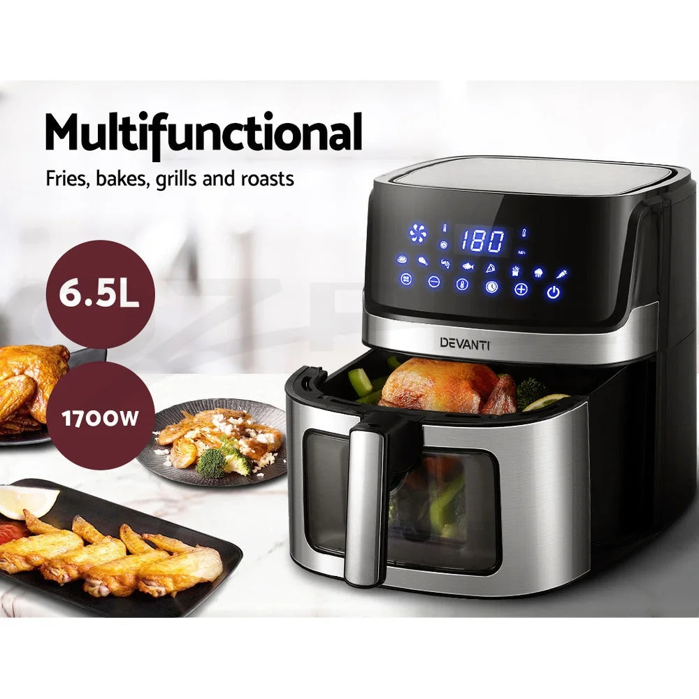 Air Fryer 6.5L LCD Fryers with Clear Window