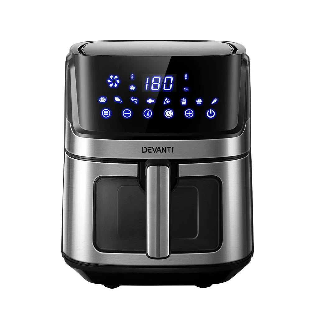 Air Fryer 6.5L LCD Fryers with Clear Window