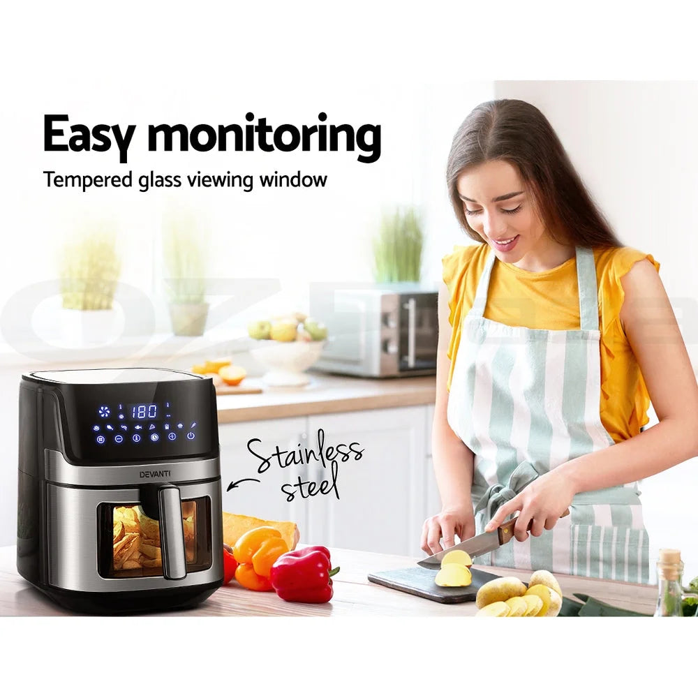 Air Fryer 6.5L LCD Fryers with Clear Window