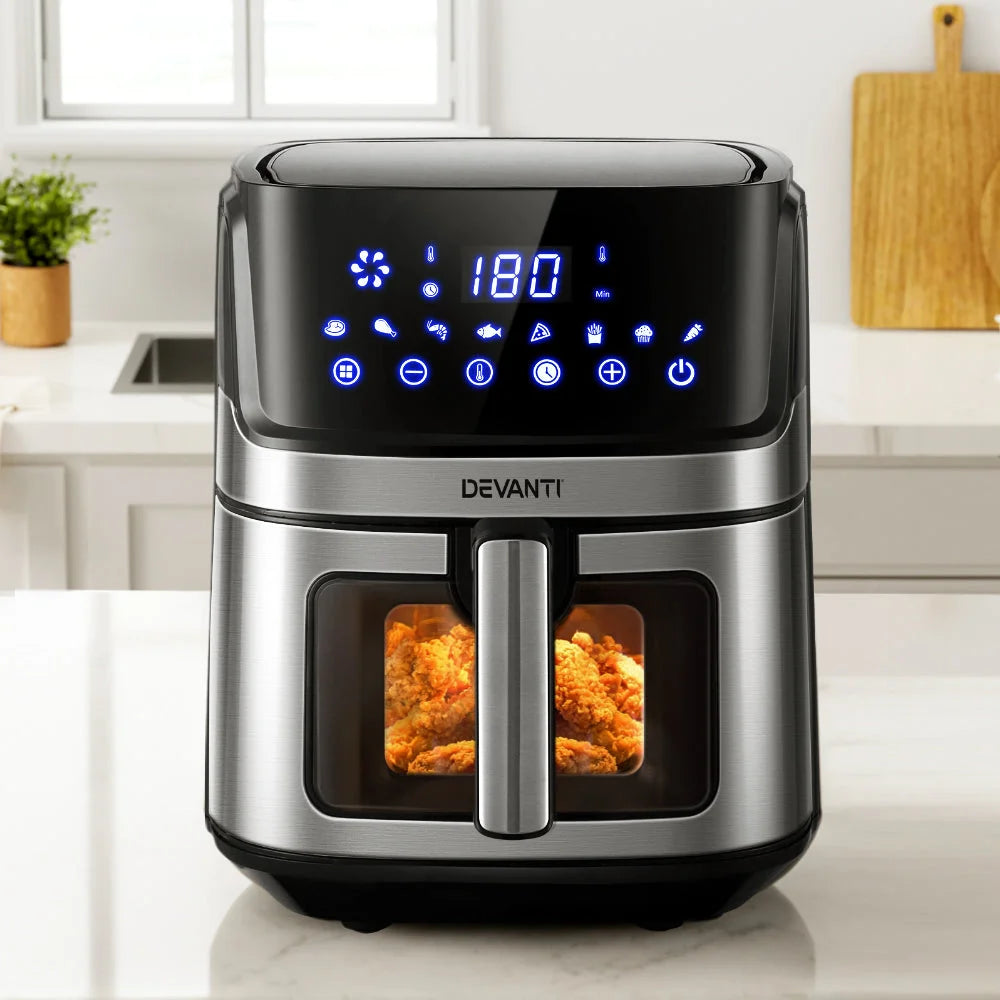 Air Fryer 6.5L LCD Fryers with Clear Window