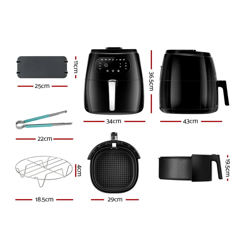 Air Fryer 8.5 L LCD Digital Oil‑Free with Accessories Rack